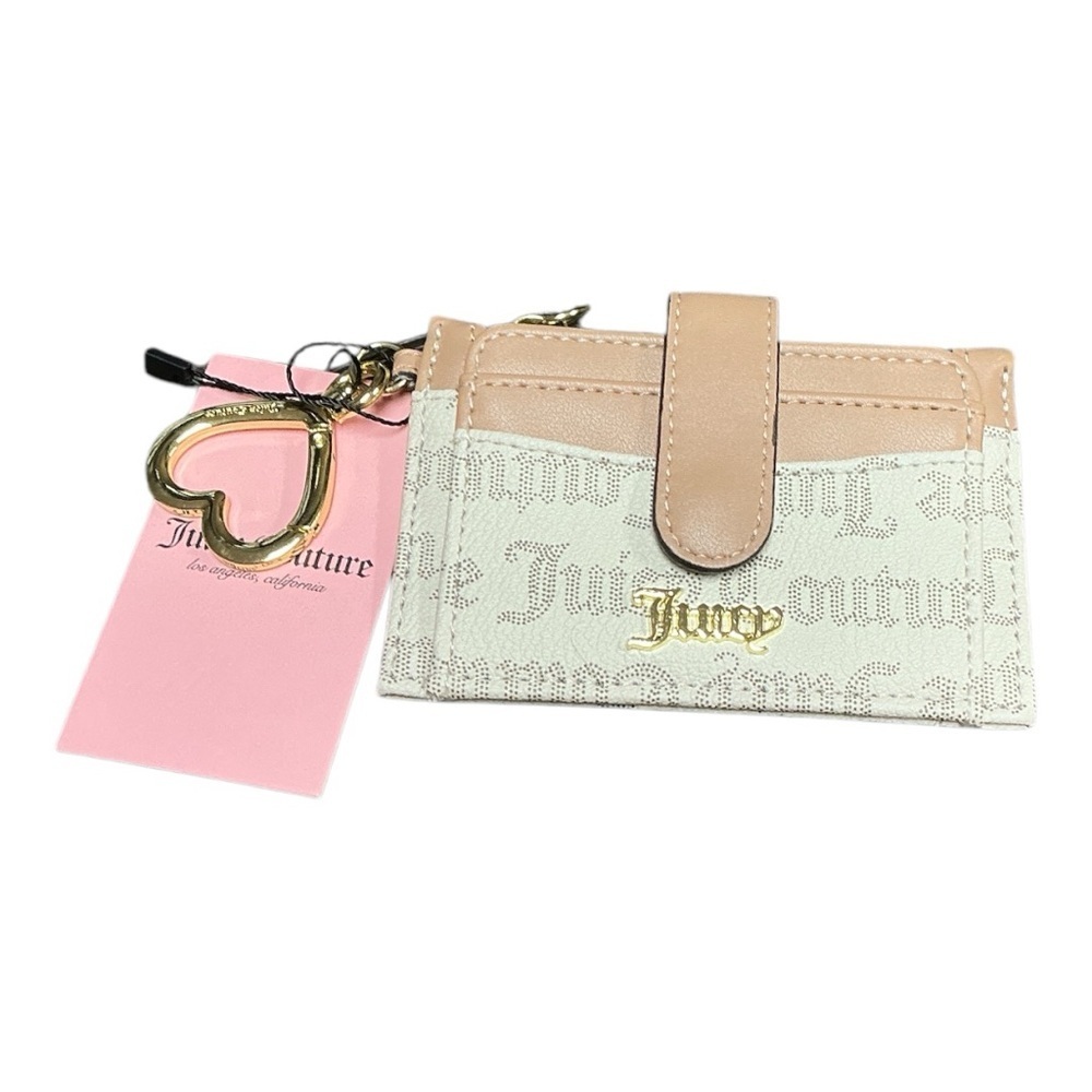 Juicy Couture - NWT - Tan and Cream Card Holder with Key Fob